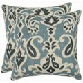Safavieh Brian 18-Inch Porch Blue Decorative Pillows- 2PK PIL834C-1818-SET2